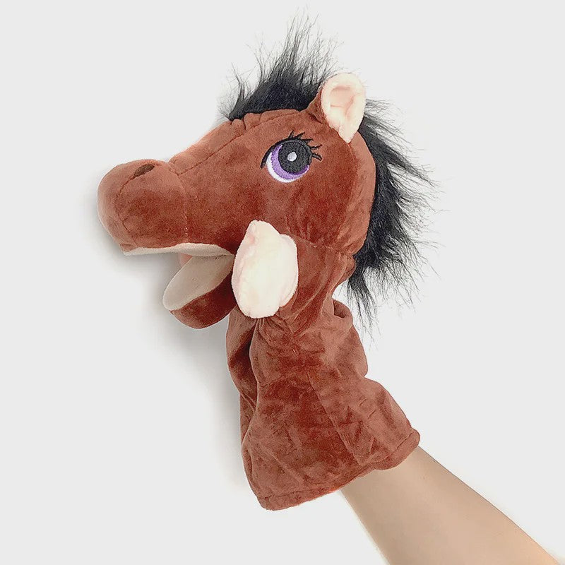 Zachte Pluche Handpoppen: Educatief Speelgoed & Knuffels voor Kinderen - Leeuw, Olifant, Konijn, Aap & Meer!