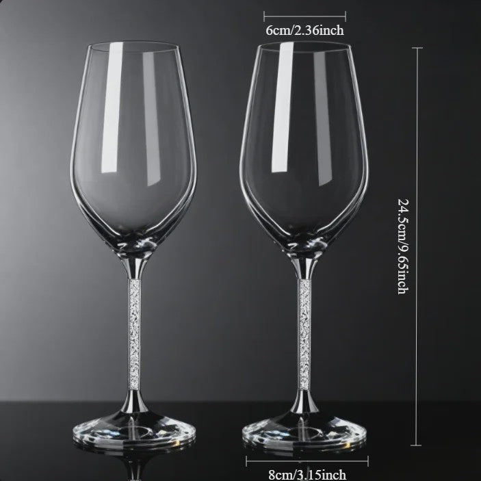 2pcs Light Luxury High-end Crystal Cup Red Wine Glass Set Tall Glass Party Wine Glass Glasses DrinkingGlasses for ChampagneFlute