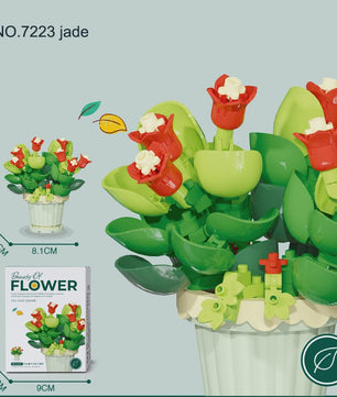 Bouwstenen Bloemen in Pot - Creatieve Mini Bloemenboeketten Bouwpakketten