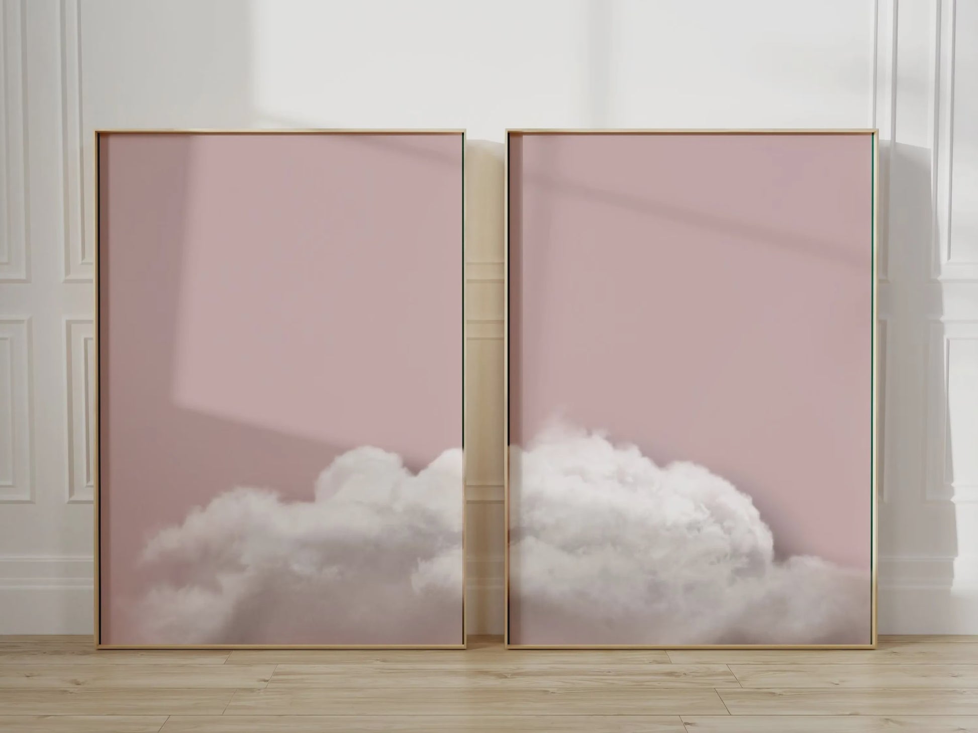 Abstracte Blauwe Wolken Poster - Minimalistische Canvas Muurkunst voor Moderne Woonkamer