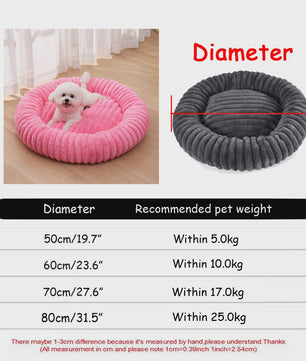 Warm & Zacht Rond Hondenkussen/Kattenmand - Pluche, Wasbaar & Comfortabel