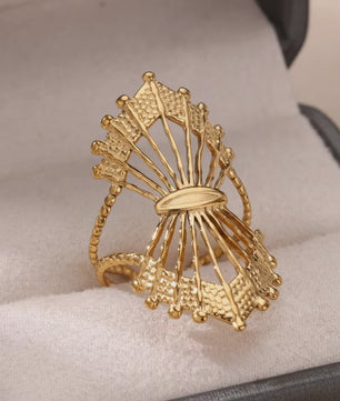 Luxe Gouden Ringen Set: Zirkonia & Boze Oog Design - Verstelbaar & Trendy