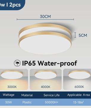 Waterdichte LED Plafondlamp Rond - 18W/30W/40W - IP44 - Keuken, Badkamer, Woonkamer