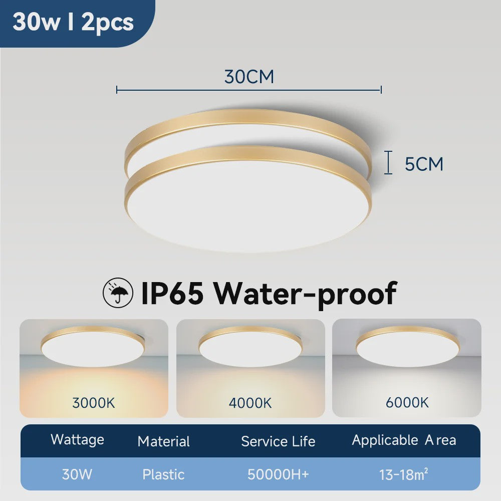 Waterdichte LED Plafondlamp Rond - 18W/30W/40W - IP44 - Keuken, Badkamer, Woonkamer