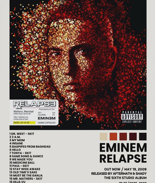 Canvas Poster: Drake & Eminem Album Covers - Hip Hop Wall Art