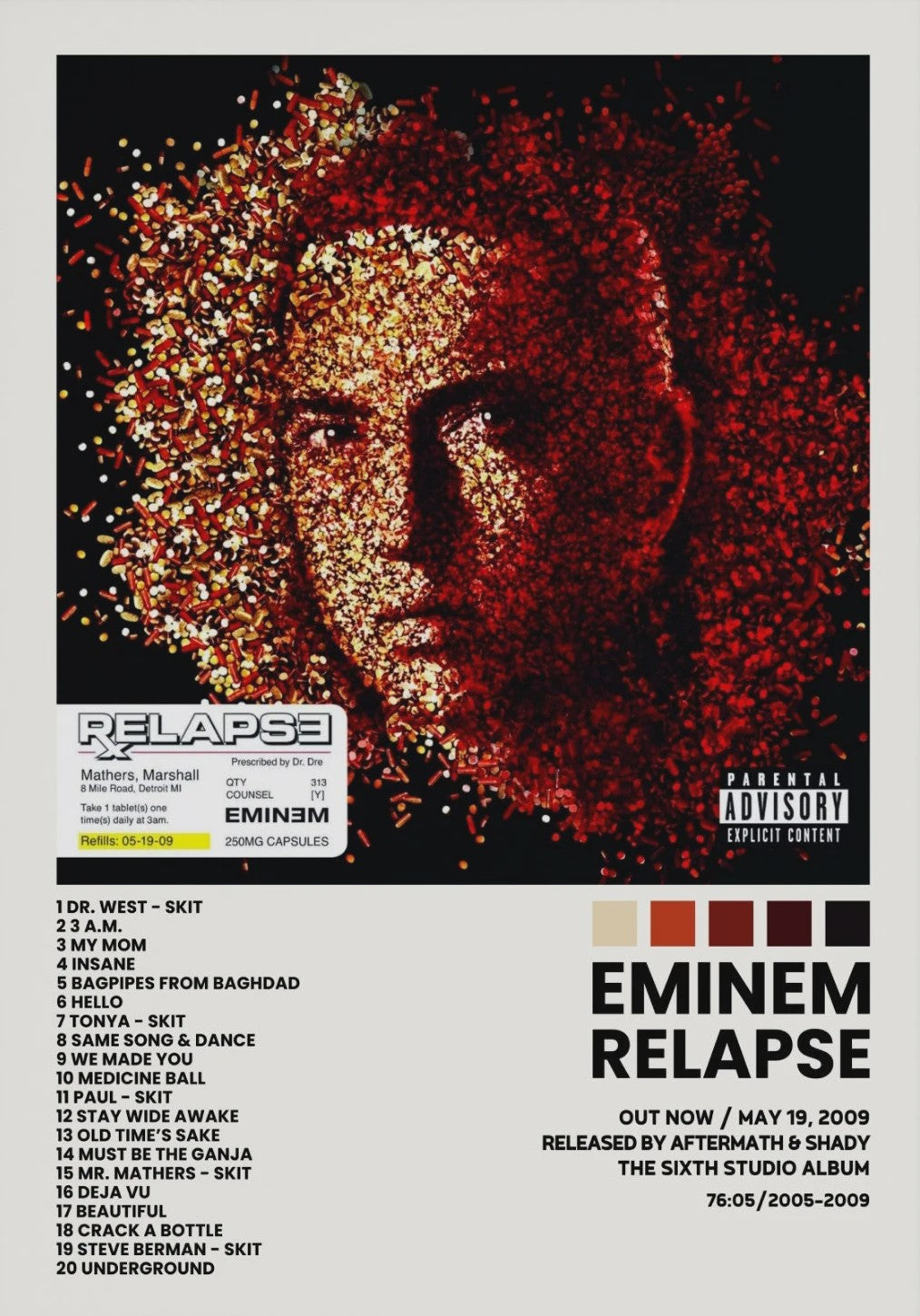 Canvas Poster: Drake & Eminem Album Covers - Hip Hop Wall Art