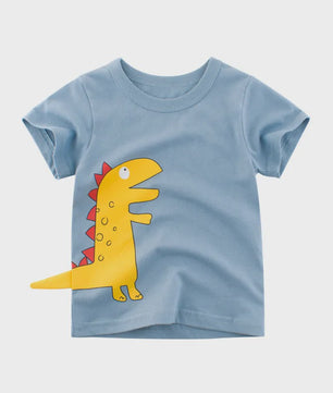 Zomer T-shirts Jongens 2-8 Jaar - Katoen, Korte Mouw met Leuke Prints