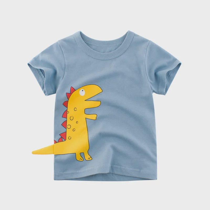 Zomer T-shirts Jongens 2-8 Jaar - Katoen, Korte Mouw met Leuke Prints