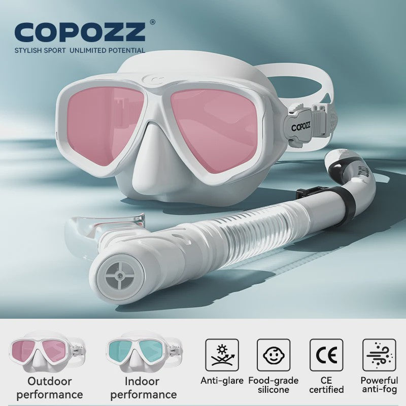 COPOZZ Professioneel Duikmasker & Snorkelset - Anti-condens, Gehard Glas