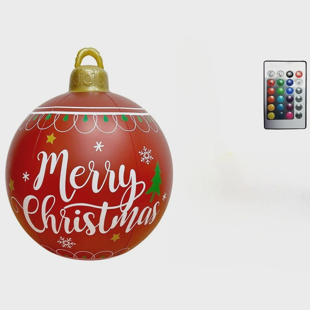 24 Inch Opblaasbare Kerstbal met LED Verlichting - XL Tuindecoratie