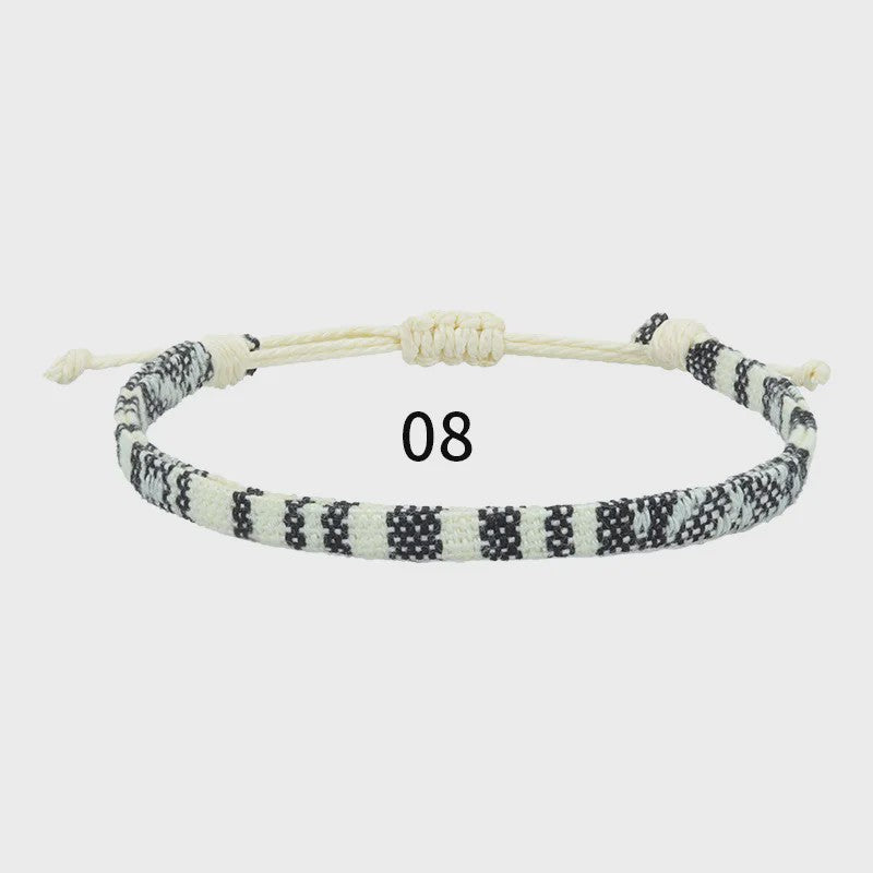Handgemaakte Boho Anklet Armband - Geweven Stof, Verstelbaar, Beach & Ethnic Stijl