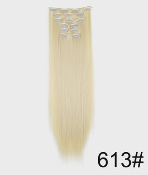 Synthetische Haarverlenging Set: 6 Delen Clip-in Extensions 60cm Lang & Steil