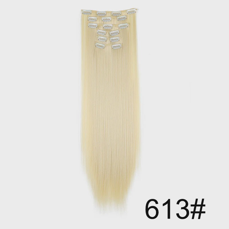 Synthetische Haarverlenging Set: 6 Delen Clip-in Extensions 60cm Lang & Steil