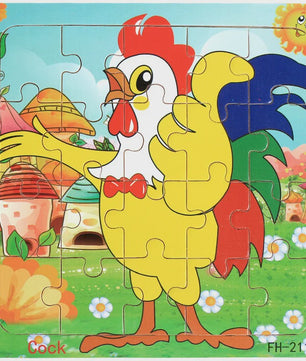 Houten 3D Puzzel Set - 20 Stuks - Dieren & Voertuigen - Educatief Montessori Speelgoed voor Kinderen 3-6 Jaar