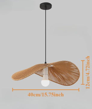 Handgeweven Rotan Hanglamp - Boho Stijl Papier Touw Plafondlamp voor Woonkamer & Slaapkamer