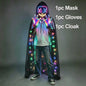Verlicht LED Neon Purge Masker met Fiber Optic Handschoenen - Halloween & Feest