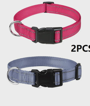 Verstelbare Halsband voor Honden en Puppies met Reflecterende Strepen - Veilig en Comfortabel