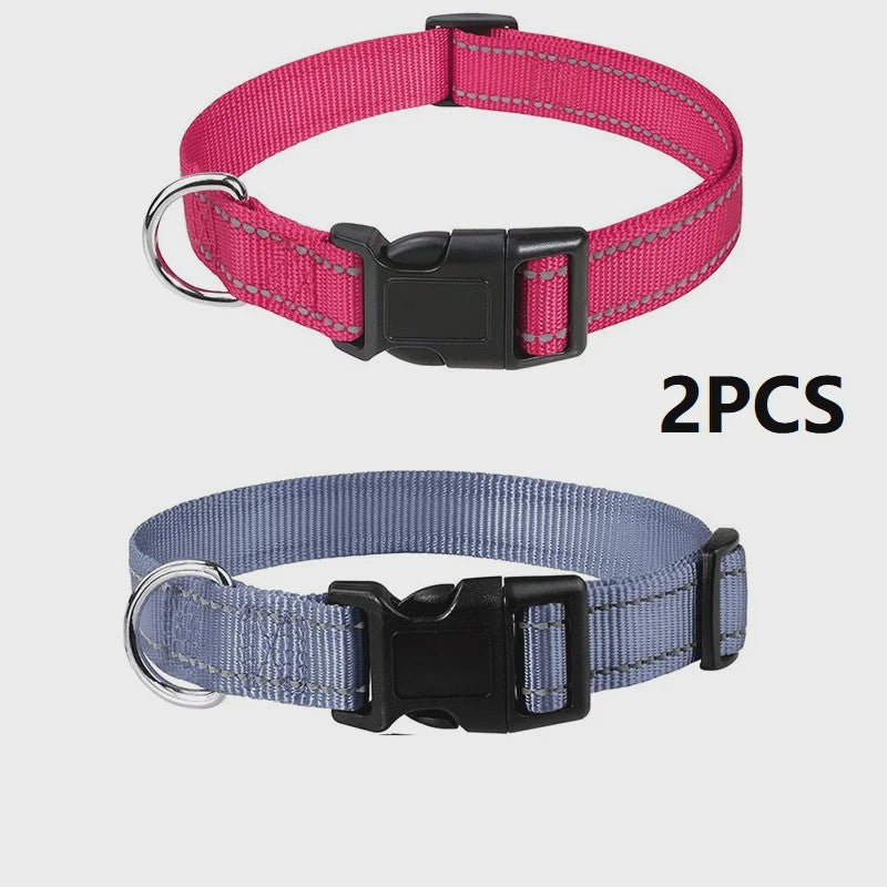 Verstelbare Halsband voor Honden en Puppies met Reflecterende Strepen - Veilig en Comfortabel