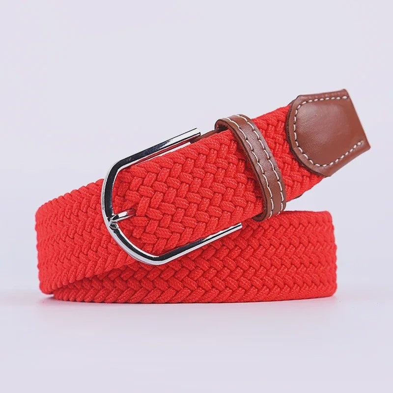 Unisex Gevlochten Elastische Riem met Pin Gesp - 107-130cm
