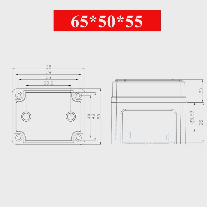 Waterproof Plastic Enclosure Box Electronic Electrical Project Box ABS Outdoor Junction Box Housing IP67 Project Instrument Case