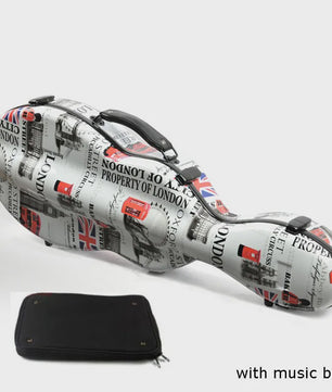 Carbon Fiber Vioolkoffer met Afneembare Tas - Dubbele Draagband & Slot