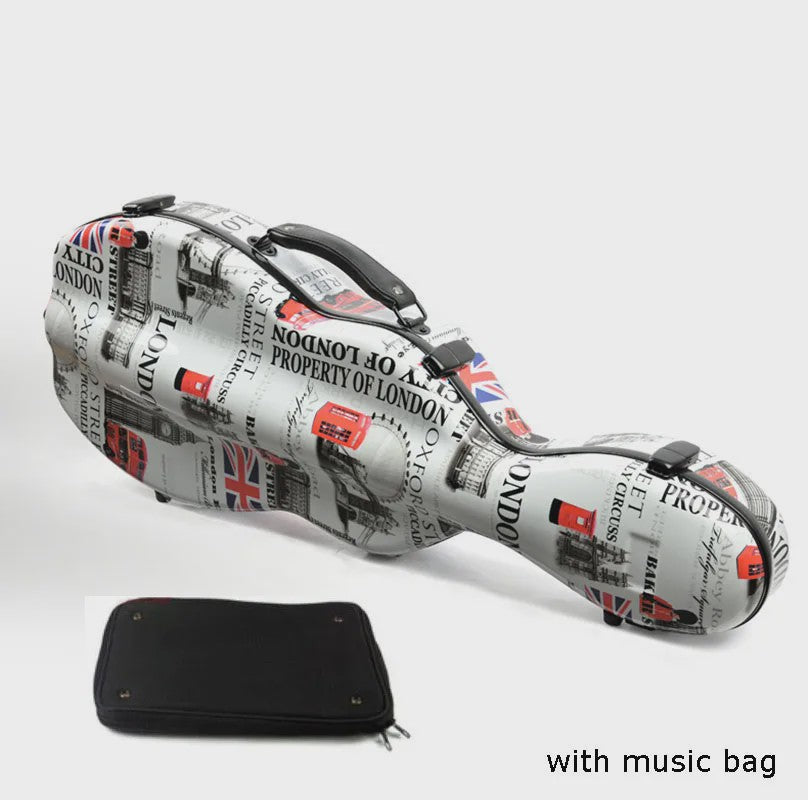Carbon Fiber Vioolkoffer met Afneembare Tas - Dubbele Draagband & Slot