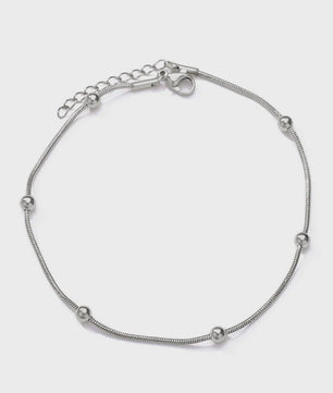 Gouden Anklet met Kralen en Bedels - Roestvrij Staal - Zomerse Strandjuwelen
