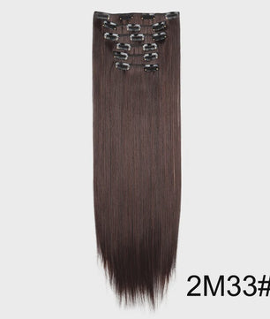 Synthetische Clip-in Haarverlengingen 24 Inch - Lang Steil, Hittebestendig, Diverse Kleuren