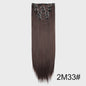 Synthetische Clip-in Haarverlengingen 24 Inch - Lang Steil, Hittebestendig, Diverse Kleuren