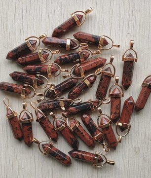 Natuurlijke Groene Aventurijn Kristal Pilaren Hangers - 24 Stuks Set voor Sieraden Maken