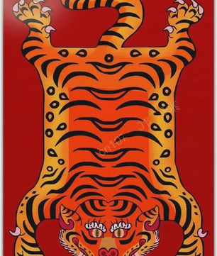 Bohemian Tibetaanse Tijger Vloerkleed - Antislip Decoratief Kleed voor Woonkamer & Slaapkamer