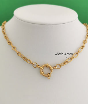 Gouden Roestvrij Stalen Ketting met Sailor Sluiting - Unisex Choker