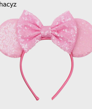 Chique Sequin Mickey Oortjes Diadeem met Strik - Feestelijk Haaraccessoire voor Kinderen & Dames