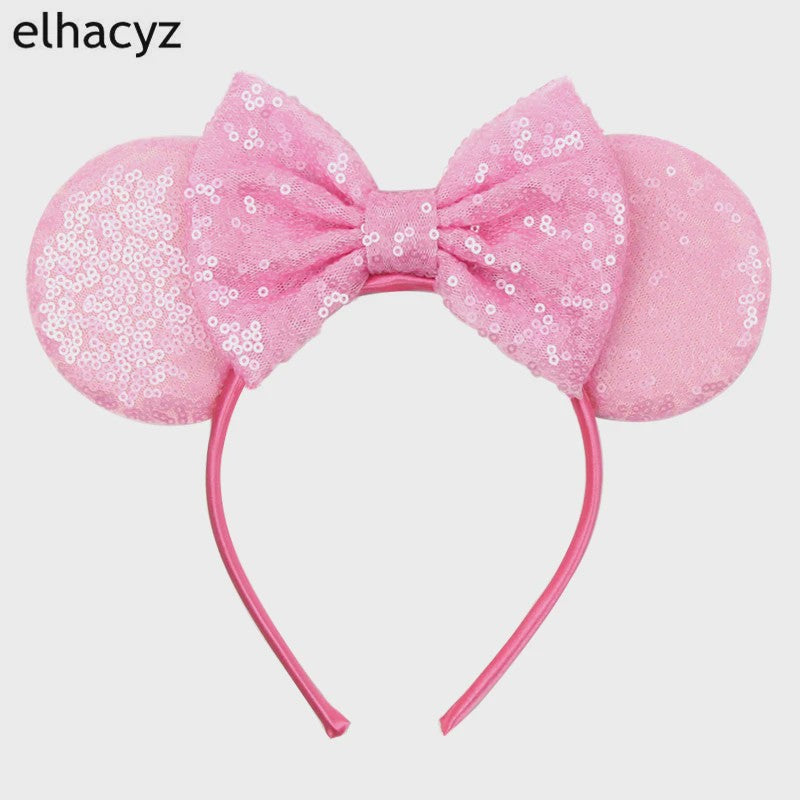 Chique Sequin Mickey Oortjes Diadeem met Strik - Feestelijk Haaraccessoire voor Kinderen & Dames