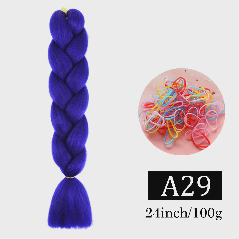 24 Inch Jumbo Braids Haarverlenging - Synthetisch Vlechtkapsel met Ombre Kleuren