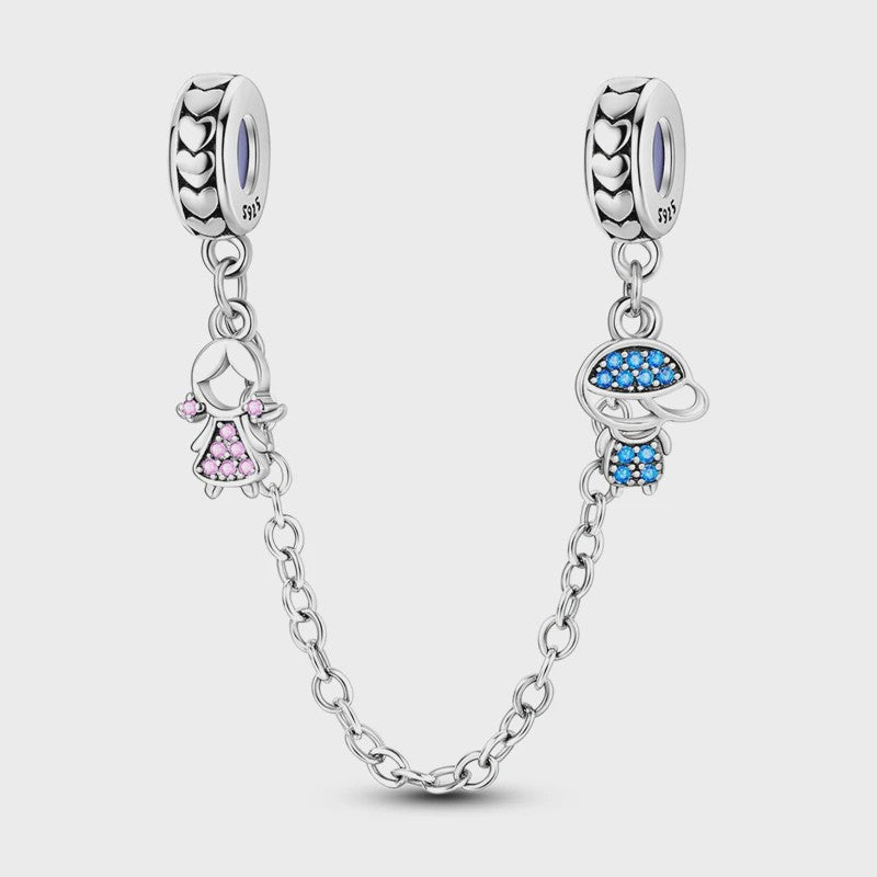 925 Sterling Zilveren Veiligheidsketting Bedel voor Armbanden - Maan, Ster, Vlinder, Hart