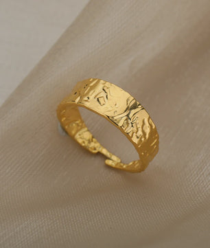 Gouden Ringen Dames - Roestvrij Staal Chunky Open Ringen Vintage Geometrisch Design