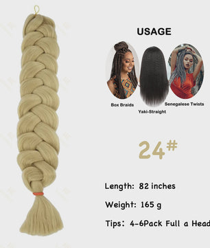 Jumbo Braiding Hair Extensions - 82 inch Synthetisch Vlecht Haar voor Box Braids & Twist