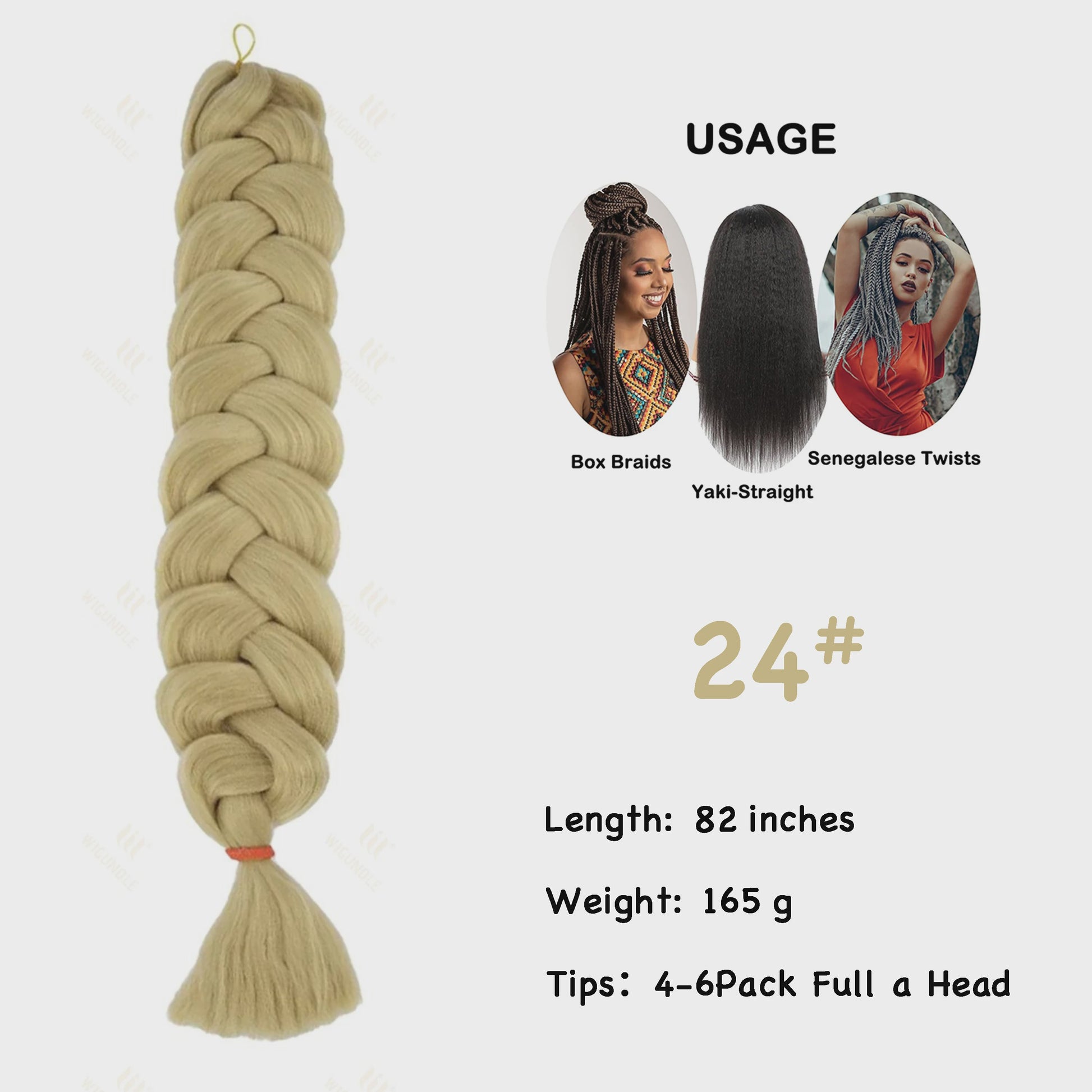 Jumbo Braiding Hair Extensions - 82 inch Synthetisch Vlecht Haar voor Box Braids & Twist