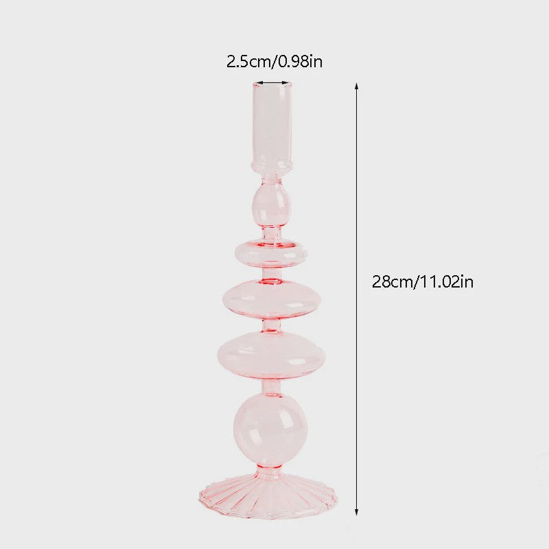 Set van 10 Luxe Glazen Kandelaars - Sfeervolle Decoratie voor Woonkamer, Bruiloft & Feest