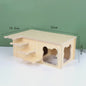 Houten Hamster Villa: Speelhuis met Klimplatform en Verhoogd Platform - Duurzaam Knaagdier Accessoire