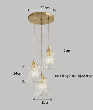 Koperkleurige Glazen Hanglamp - Stijlvolle LED Plafondlamp voor Woonkamer, Slaapkamer & Keuken