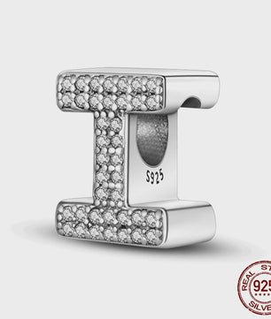 925 Sterling Zilver Letter Bedels A-Z met Zirkonia - Personaliseer je Armband