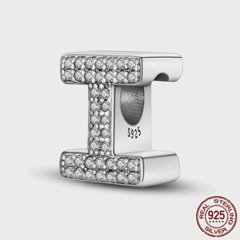 925 Sterling Zilver Letter Bedels A-Z met Zirkonia - Personaliseer je Armband