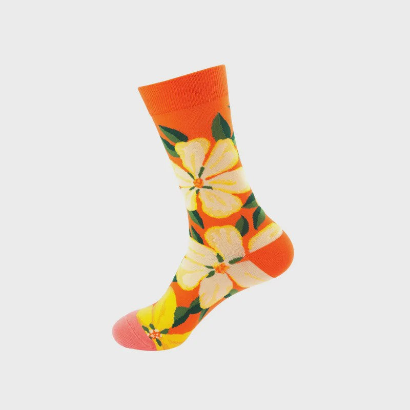Unisex Katoenen Sokken met Vrolijke Fruit, Dieren & Kunst Prints - Hip Hop & Skateboard Stijl