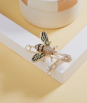 Luxe Bijen Broche met Kristallen - Vintage Baroque Stijl
