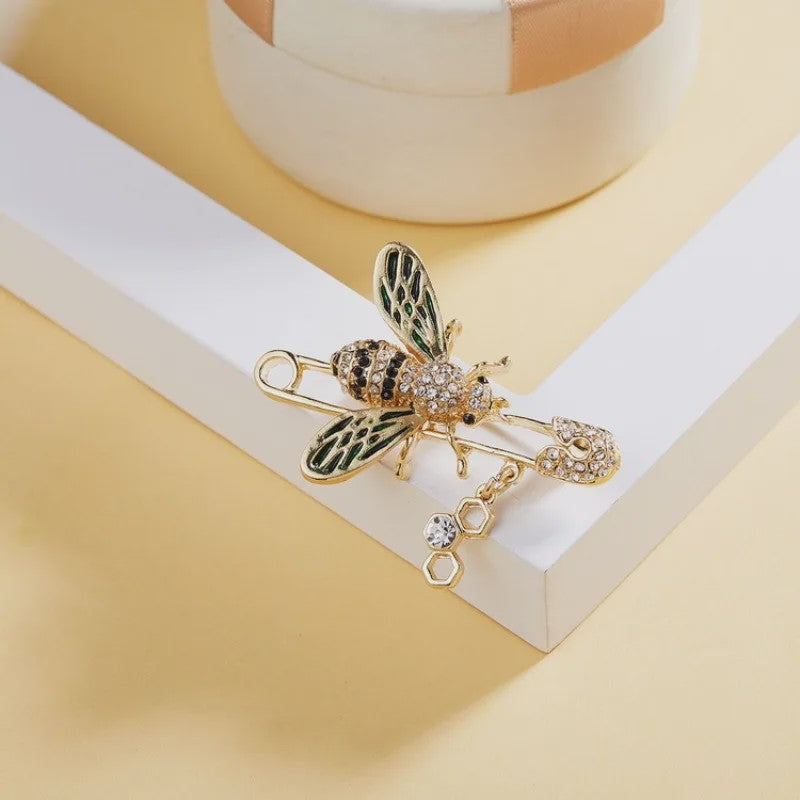 Luxe Bijen Broche met Kristallen - Vintage Baroque Stijl