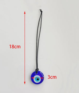 Blauw Turks Oog Hanger met Touw - Decoratie voor Auto, Muur & Huis