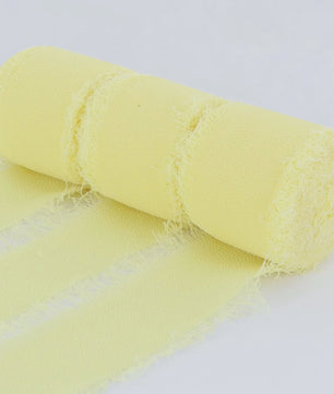 Handgemaakte Satijn Chiffon Lint Set - 3 Rollen van 5m met Rafeleffect voor Bruiloft, Cadeau & DIY Decoratie
