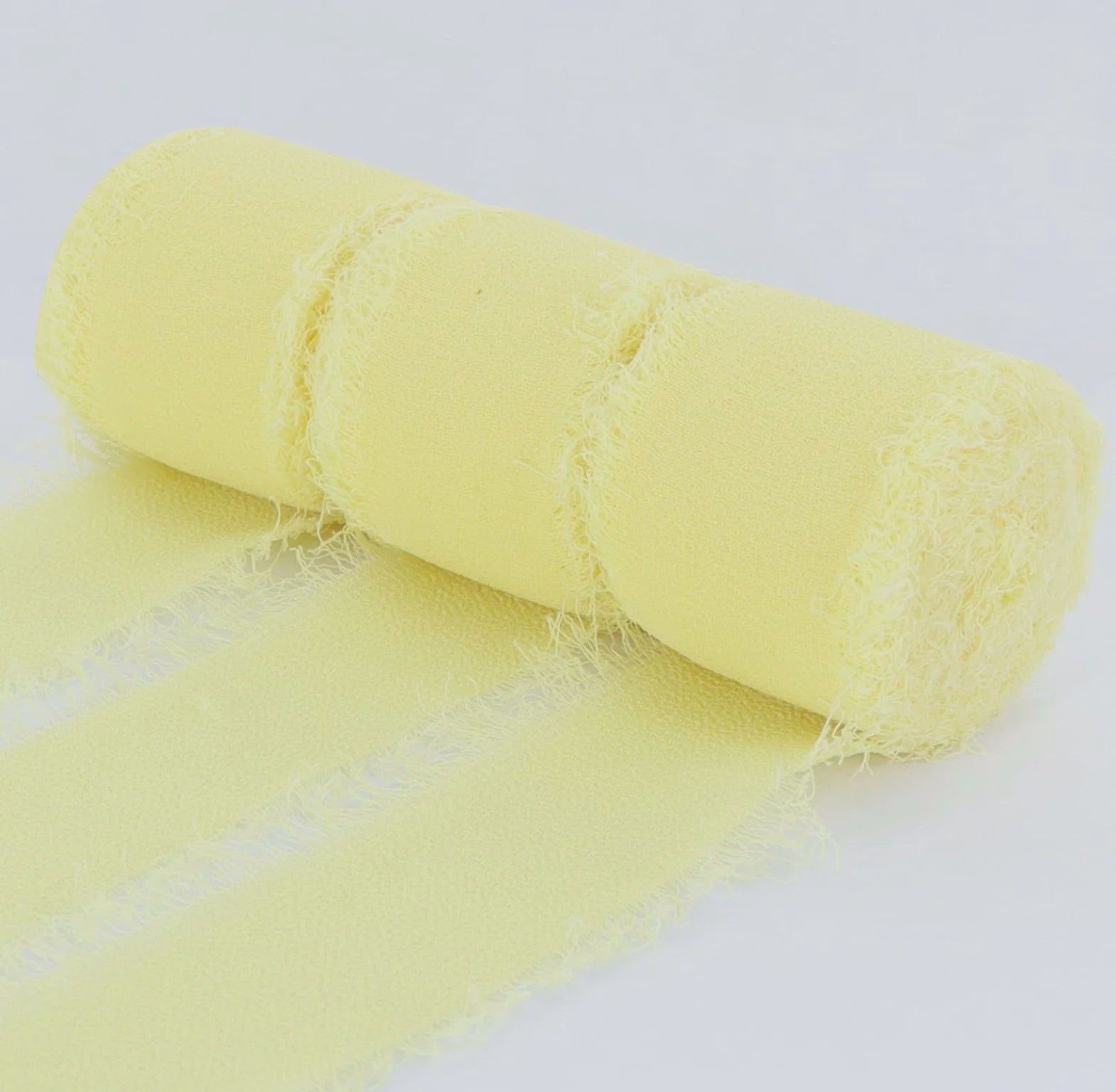 Handgemaakte Satijn Chiffon Lint Set - 3 Rollen van 5m met Rafeleffect voor Bruiloft, Cadeau & DIY Decoratie